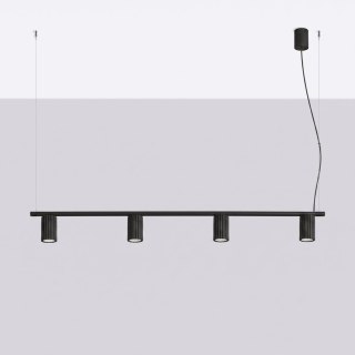 Sollux Lighting Żyrandol KARBON 4 czarna