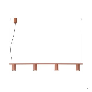 Sollux Lighting Żyrandol KARBON 4 ochra czerwona