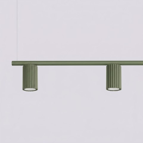Sollux Lighting Żyrandol KARBON 4 zielona oliwka