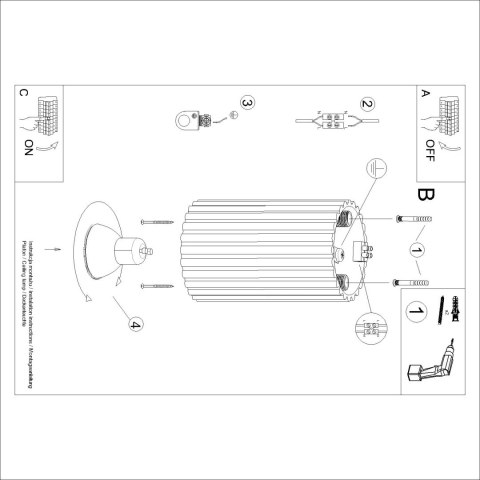Sollux Lighting Plafon KARBON 10 błękitny