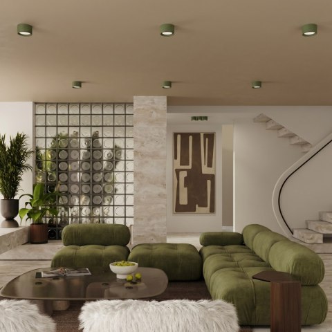 Sollux Lighting Plafon MODO 1 zielona oliwka Gx53