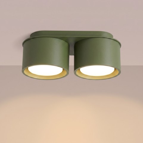 Sollux Lighting Plafon MODO 2 zielona oliwka Gx53