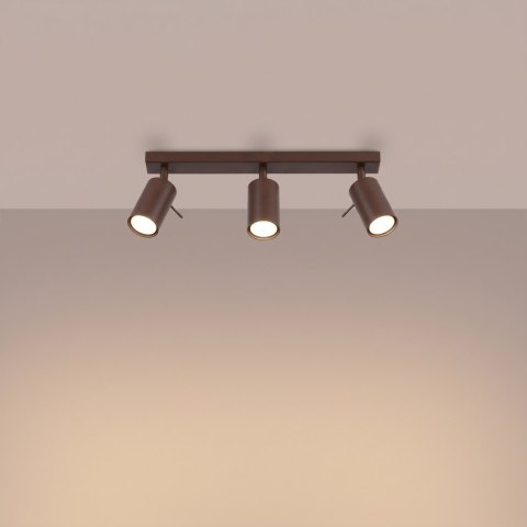 Sollux Lighting Plafon RING 3L brązowy