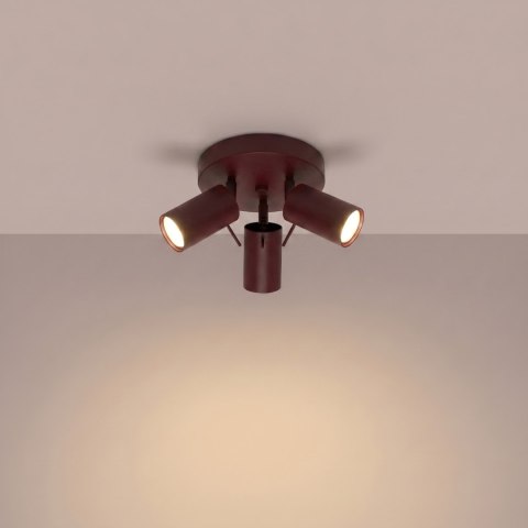 Sollux Lighting Plafon RING 3P burgund