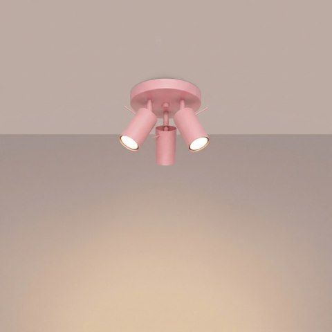 Sollux Lighting Plafon RING 3P różowy