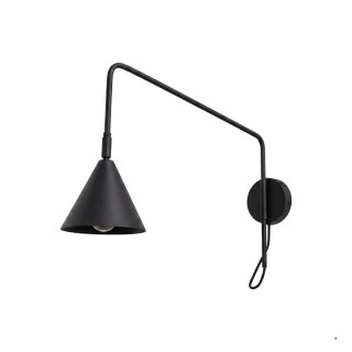 Sollux Lighting Kinkiet NOX 1 czarny z włącznikiem