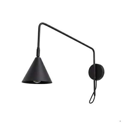 Sollux Lighting Kinkiet NOX 1 czarny z włącznikiem