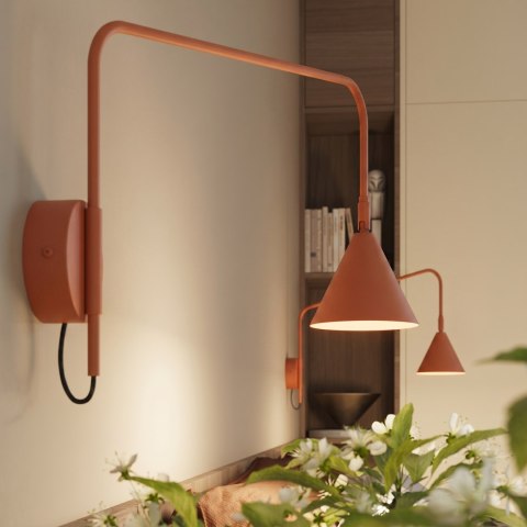 Sollux Lighting Kinkiet NOX 1 ochra czerwona z włącznikiem