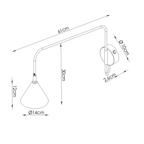 Sollux Lighting Kinkiet NOX 1 zielona oliwka z włącznikiem