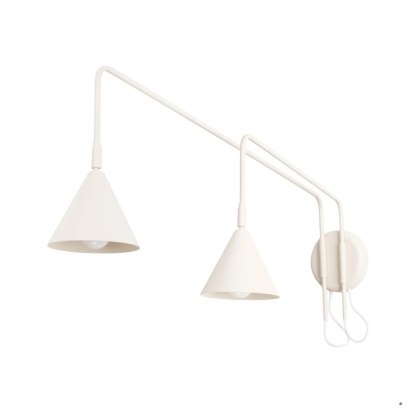 Sollux Lighting Kinkiet NOX 2 beżowy z włącznikiem