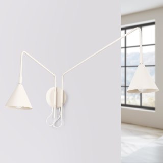 Sollux Lighting Kinkiet NOX 2 beżowy z włącznikiem