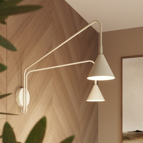 Sollux Lighting Kinkiet NOX 2 beżowy z włącznikiem