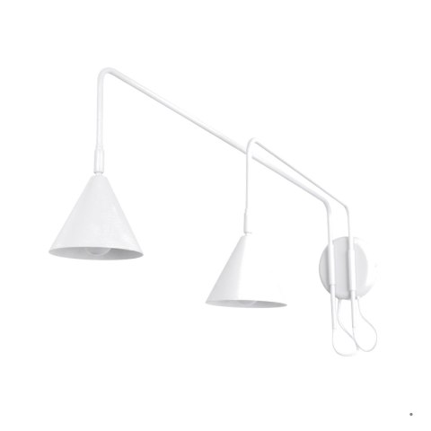 Sollux Lighting Kinkiet NOX 2 biały z włącznikiem