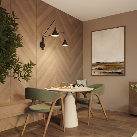 Sollux Lighting Kinkiet NOX 2 czarny z włącznikiem