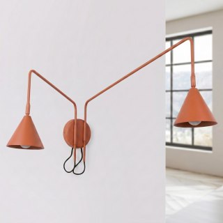 Sollux Lighting Kinkiet NOX 2 ochra czerwona z włącznikiem