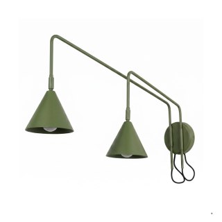 Sollux Lighting Kinkiet NOX 2 zielona oliwka z włącznikiem