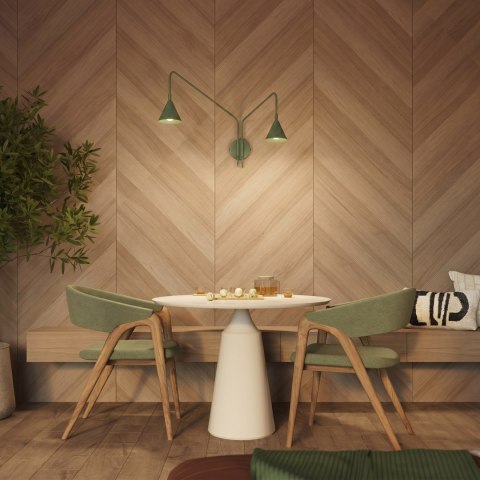 Sollux Lighting Kinkiet NOX 2 zielona oliwka z włącznikiem