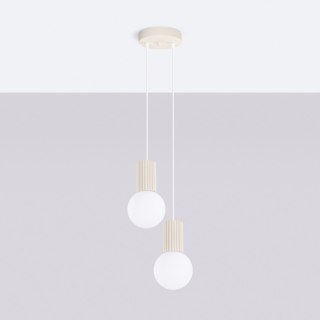 Sollux Lighting Lampa wisząca HALO 2P beżowa