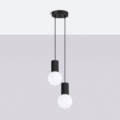 Sollux Lighting Lampa wisząca HALO 2P czarna