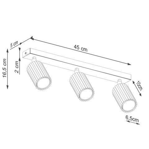 Sollux Lighting Plafon KARBON 3L burgund
