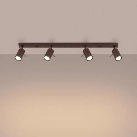 Sollux Lighting Plafon RING 4L brązowy