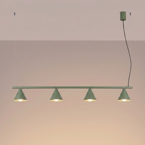 Sollux Lighting Żyrandol NOX 4L zielona oliwka