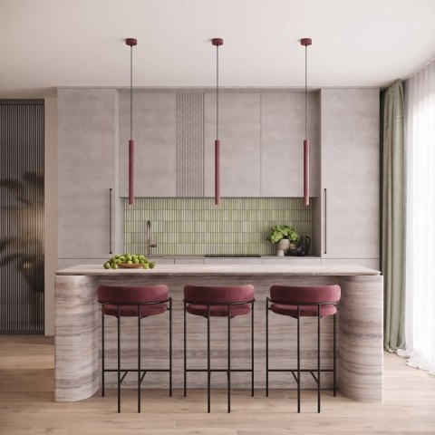 Sollux Lighting Lampa wisząca ARCHE 1 burgund