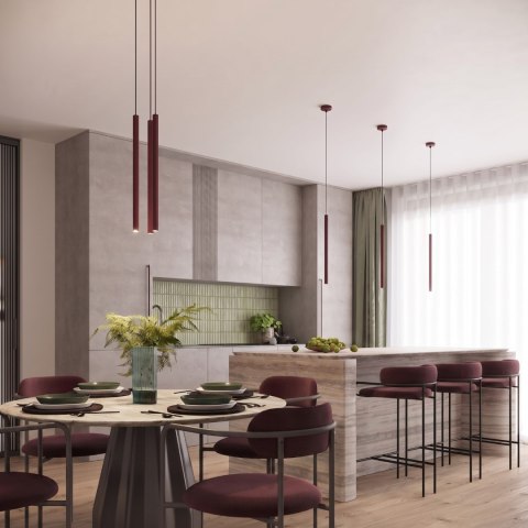Sollux Lighting Lampa wisząca ARCHE 1 burgund