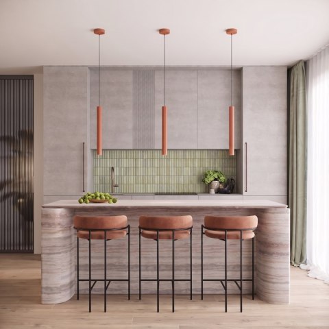 Sollux Lighting Lampa wisząca ARCHE 1 ochra czerwona