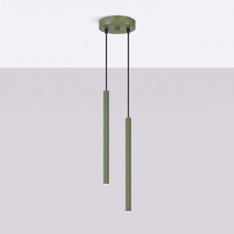 Sollux Lighting Lampa wisząca ARCHE 2P zielona oliwka