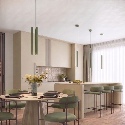 Sollux Lighting Lampa wisząca ARCHE 2P zielona oliwka