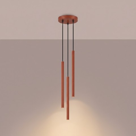 Sollux Lighting Lampa wisząca ARCHE 3P ochra czerwona
