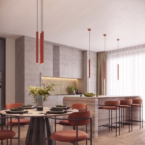 Sollux Lighting Lampa wisząca ARCHE 3P ochra czerwona
