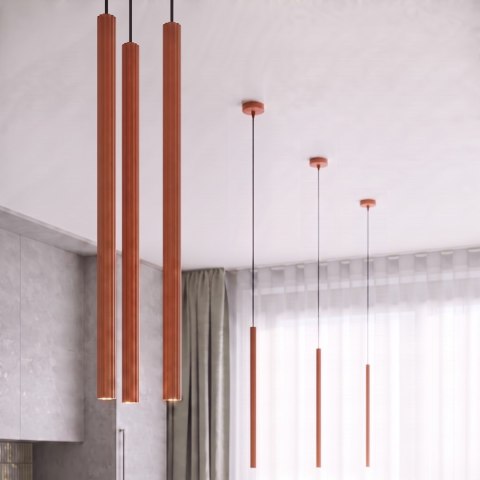 Sollux Lighting Lampa wisząca ARCHE 3P ochra czerwona
