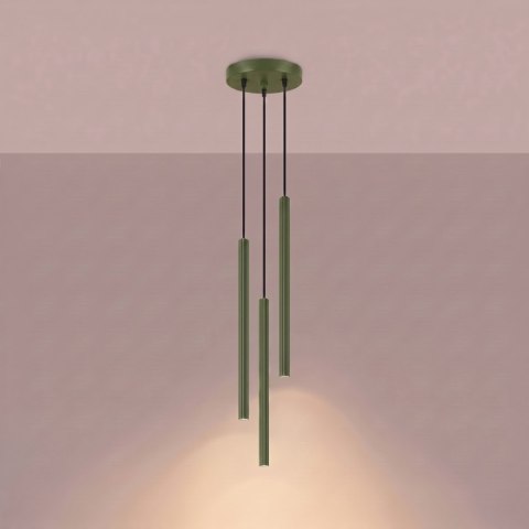 Sollux Lighting Lampa wisząca ARCHE 3P zielona oliwka