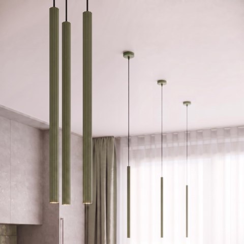 Sollux Lighting Lampa wisząca ARCHE 3P zielona oliwka