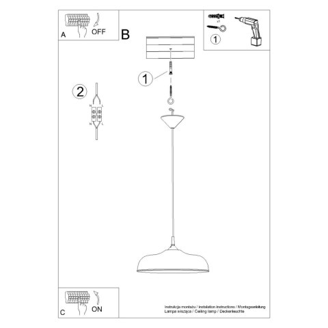 Sollux Lighting Lampa wisząca GINA zielona oliwka