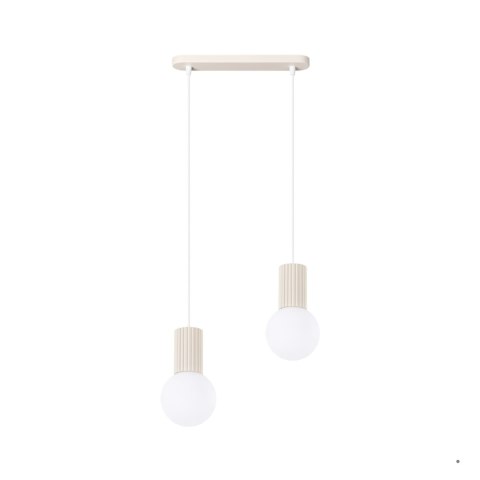 Sollux Lighting Lampa wisząca HALO 2L beżowa