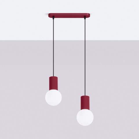 Sollux Lighting Lampa wisząca HALO 2L burgund