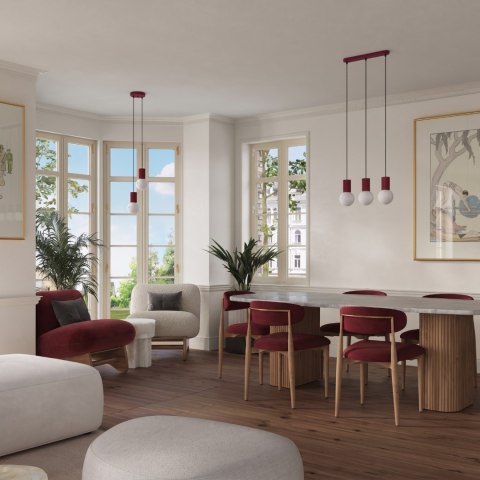 Sollux Lighting Lampa wisząca HALO 2L burgund