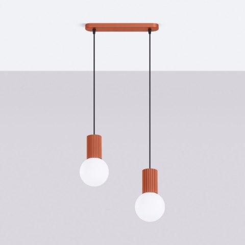 Sollux Lighting Lampa wisząca HALO 2L ochra czerwona
