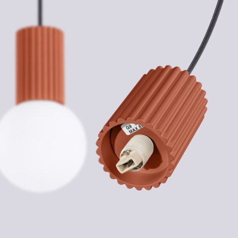 Sollux Lighting Lampa wisząca HALO 2L ochra czerwona