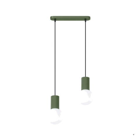 Sollux Lighting Lampa wisząca HALO 2L zielona oliwka