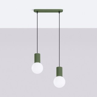 Sollux Lighting Lampa wisząca HALO 2L zielona oliwka
