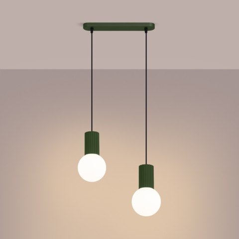 Sollux Lighting Lampa wisząca HALO 2L zielona oliwka