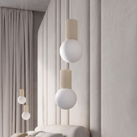 Sollux Lighting Lampa wisząca HALO 2P beżowa