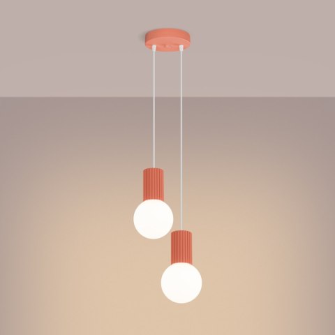 Sollux Lighting Lampa wisząca HALO 2P brzoskwiniowa