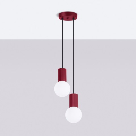 Sollux Lighting Lampa wisząca HALO 2P burgund