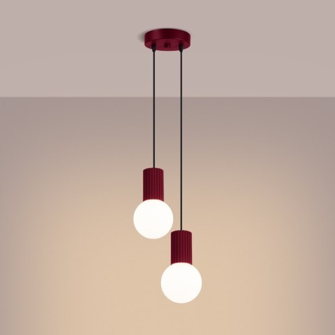 Sollux Lighting Lampa wisząca HALO 2P burgund