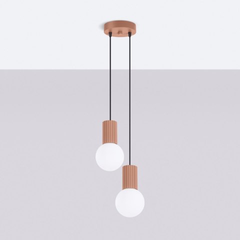 Sollux Lighting Lampa wisząca HALO 2P mocca